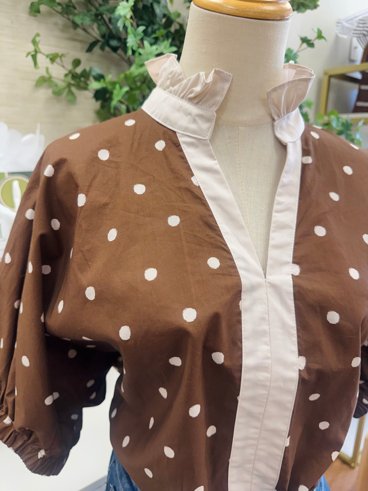 Dot Dot Dot Top - Brown