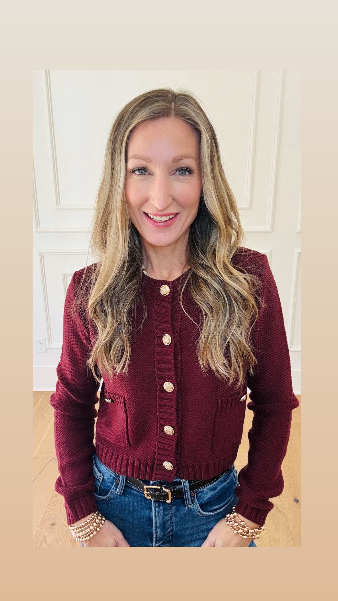 Pope Sweater Cardigan - Burgandy