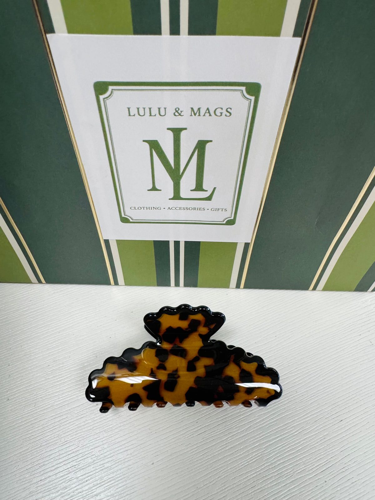 Hair Clip - Dark Tortoise Scallop