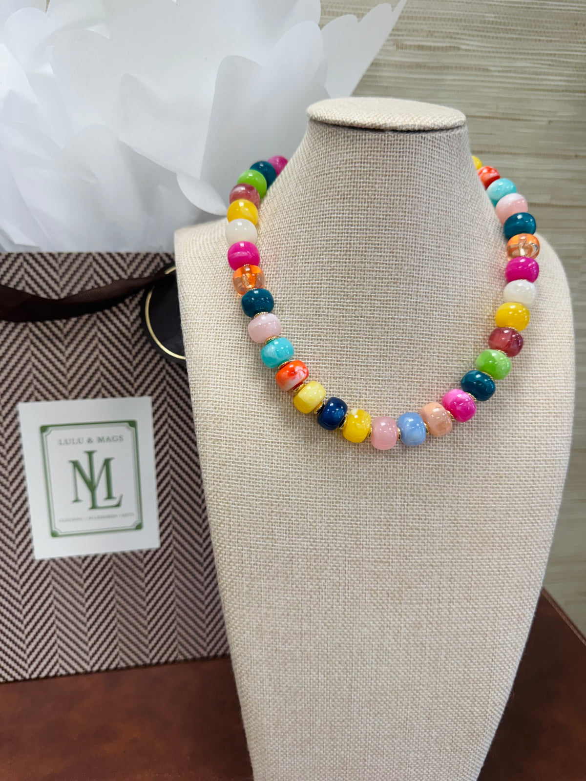 Multi Bubble Beaded Necklace