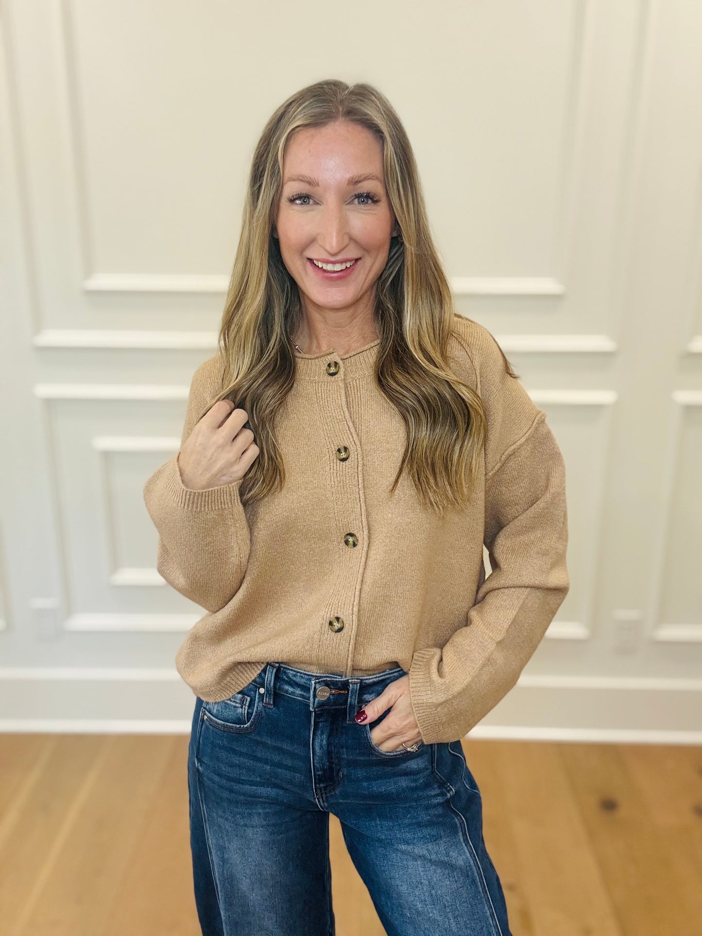 Landon Sweater Cardigan - camel