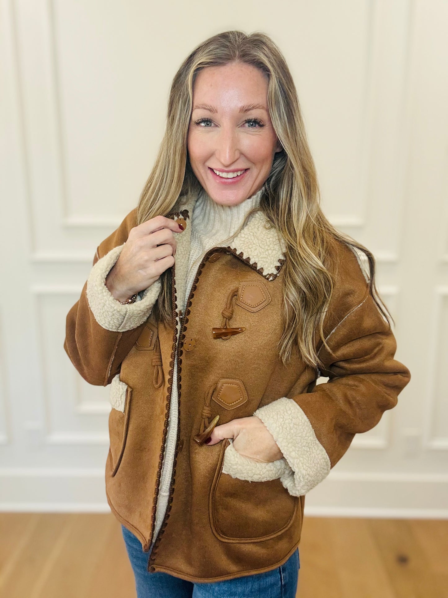 Elle Sherpa Suede Coat
