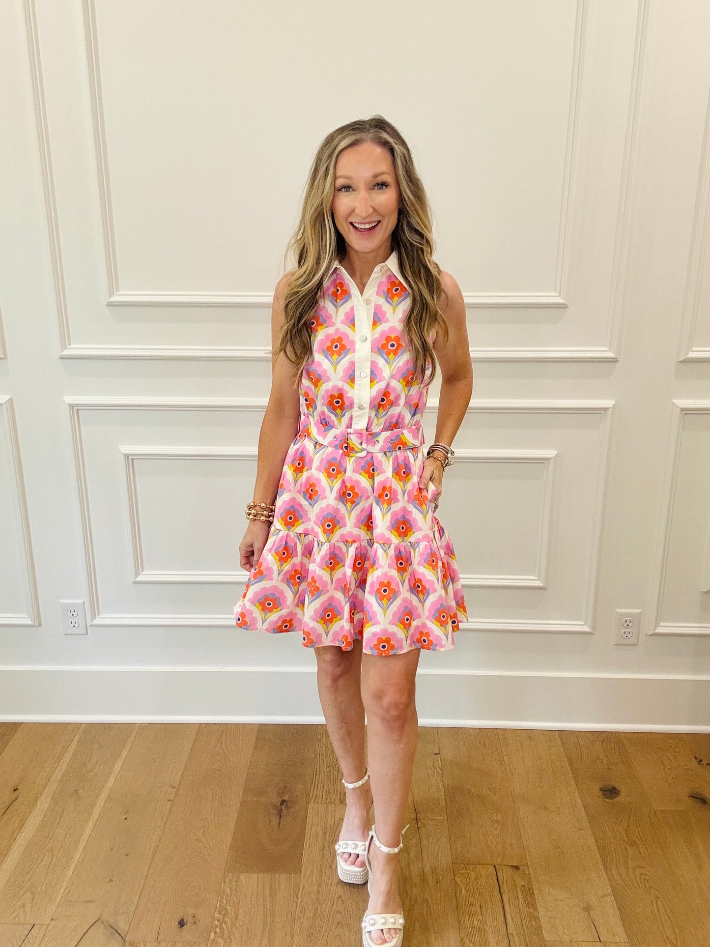 Mod Print Dress - Pink
