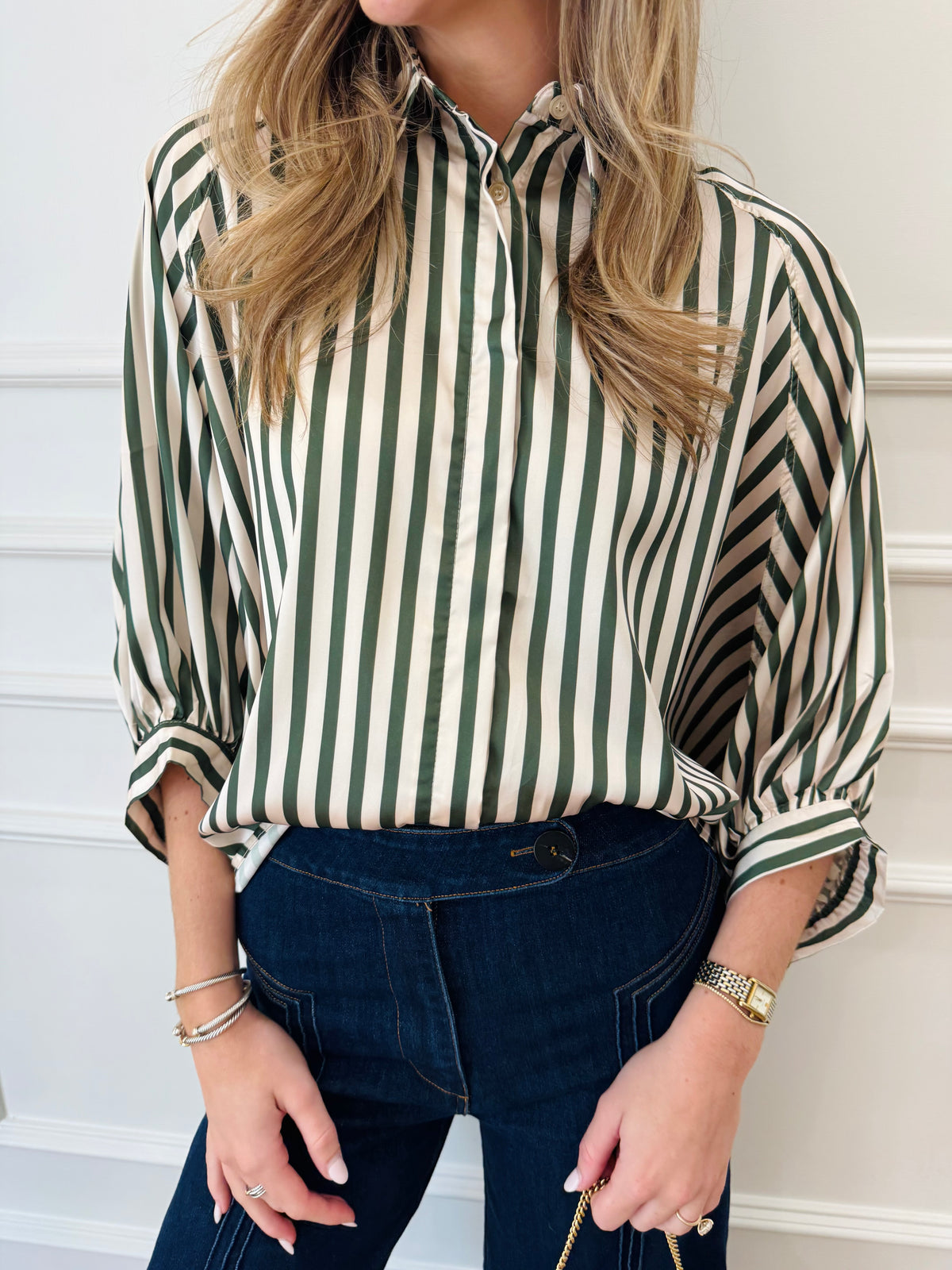 Ashlynn Stripe Top - Olive