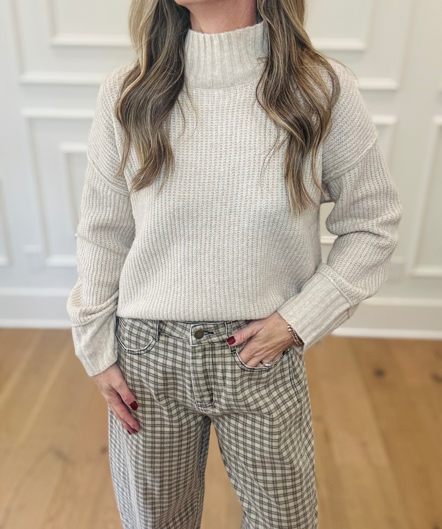 Pauper Plaid Barrel Jeans