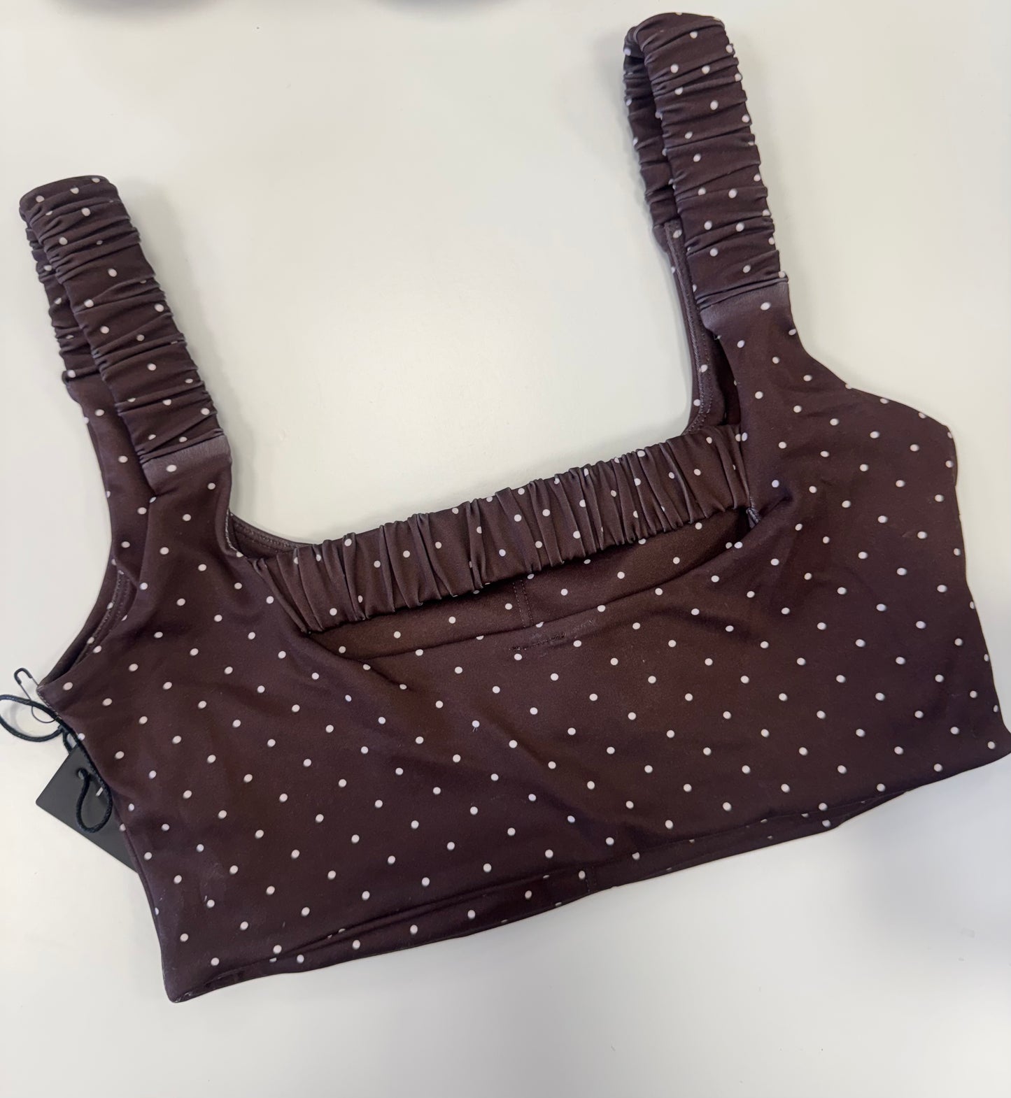 Polka Dot Print Ruched Bra