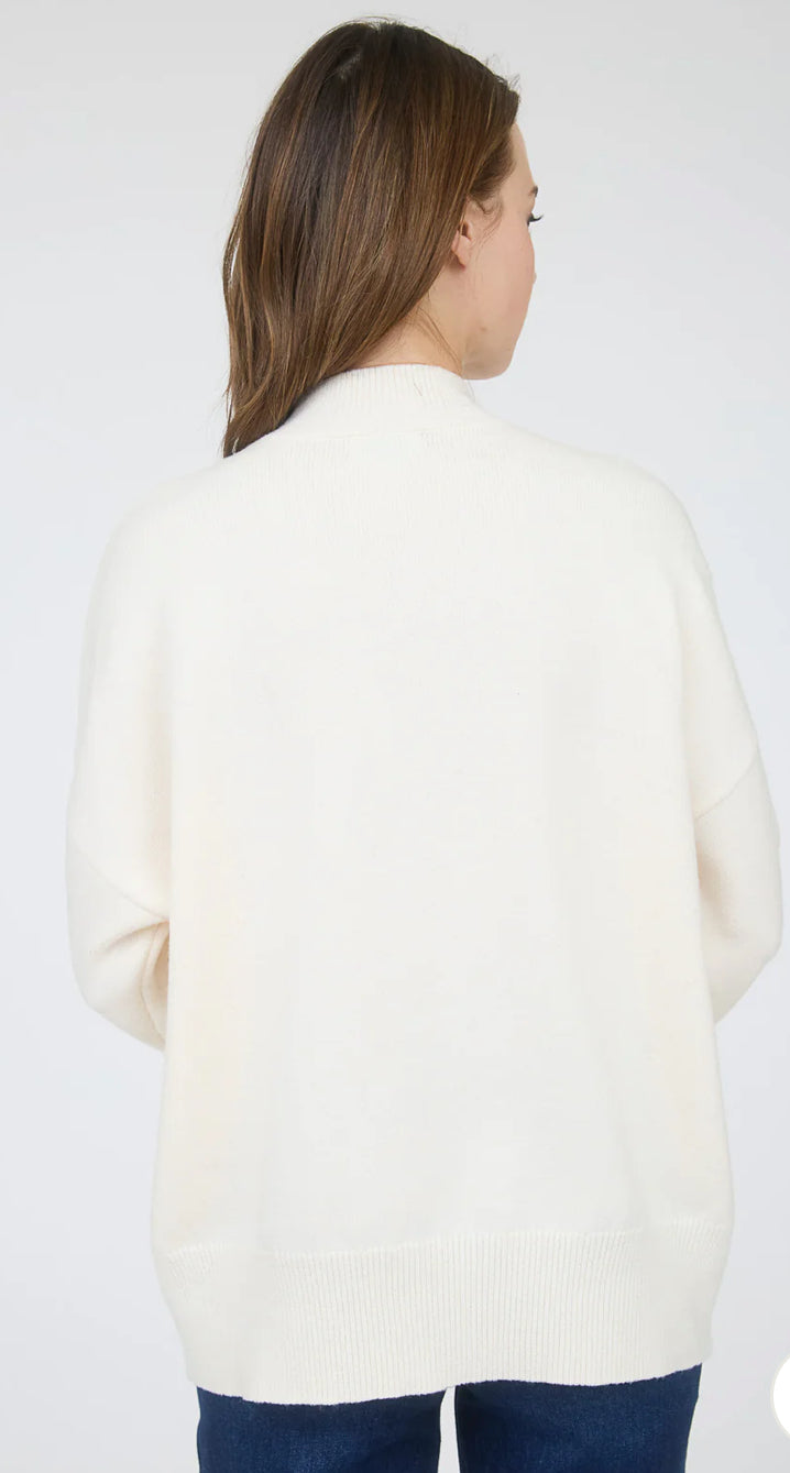 Crew Mock Neck Sweater - Cream