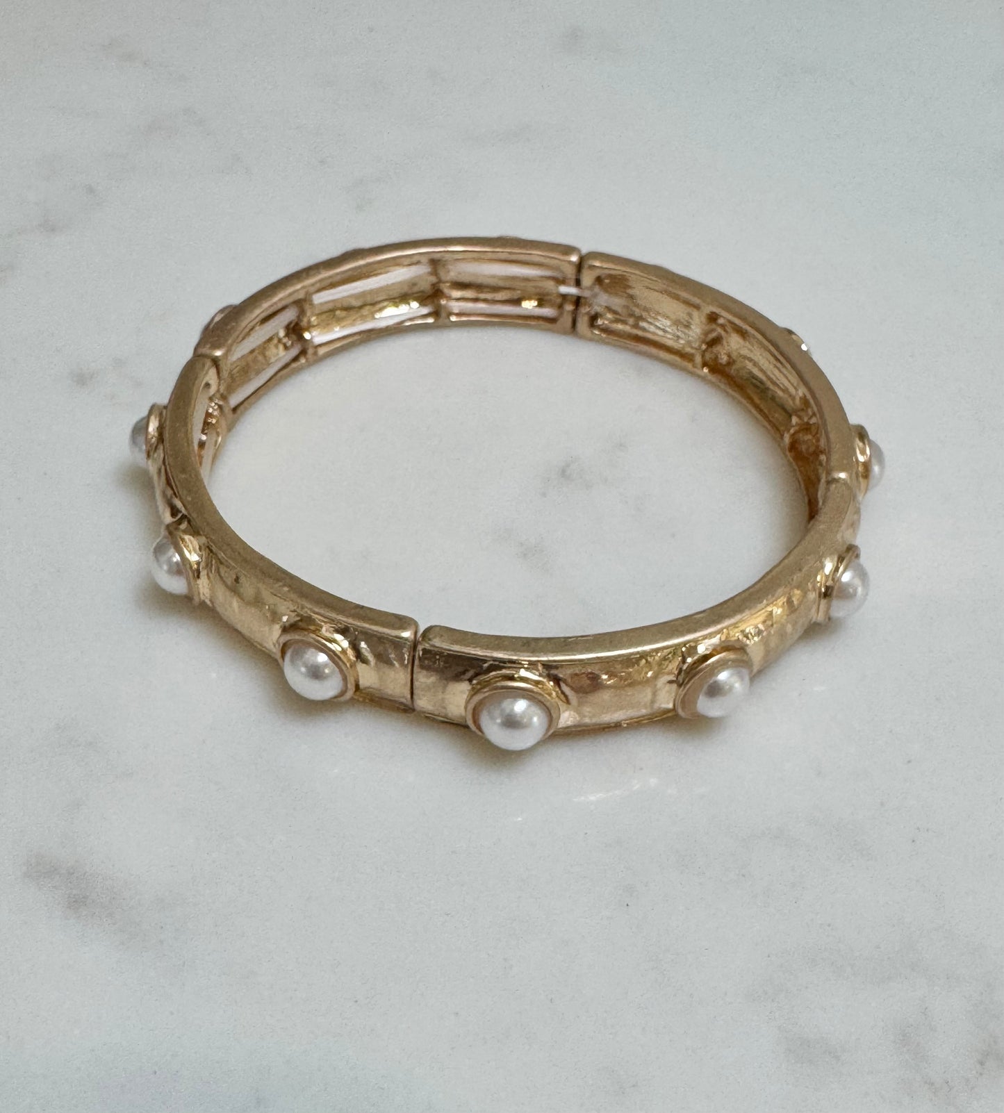 Stretchy Pearl Bangle Bracelet