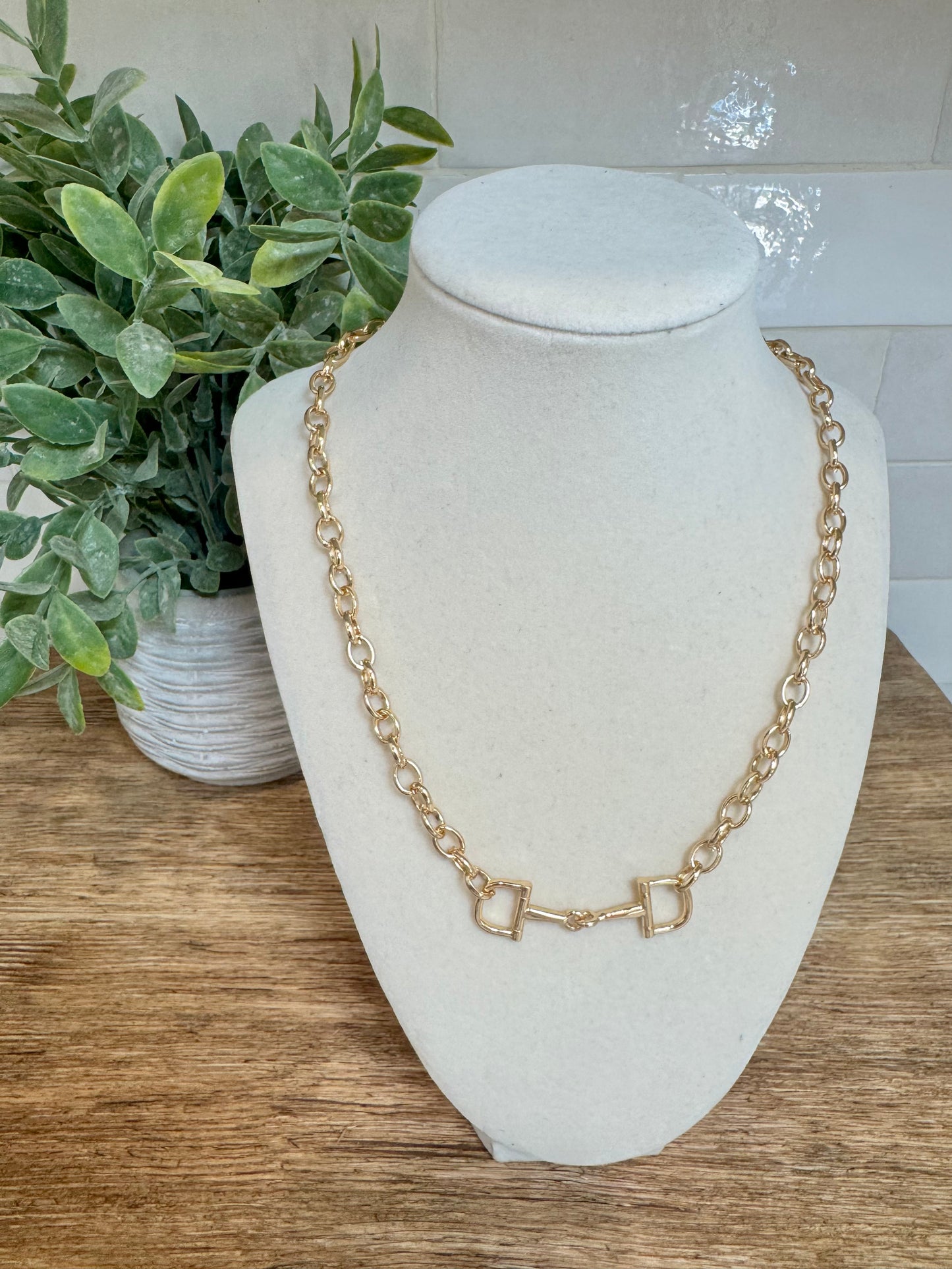 14k Medium Chain Horsebit Necklace