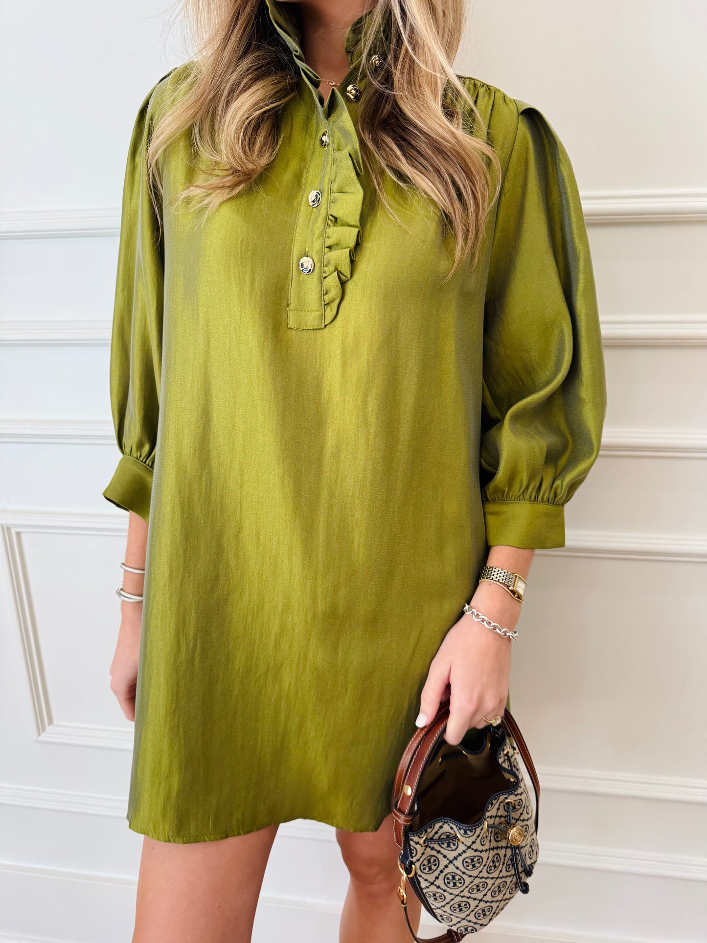 The Mistletoe Martini Dress - Chartreuse