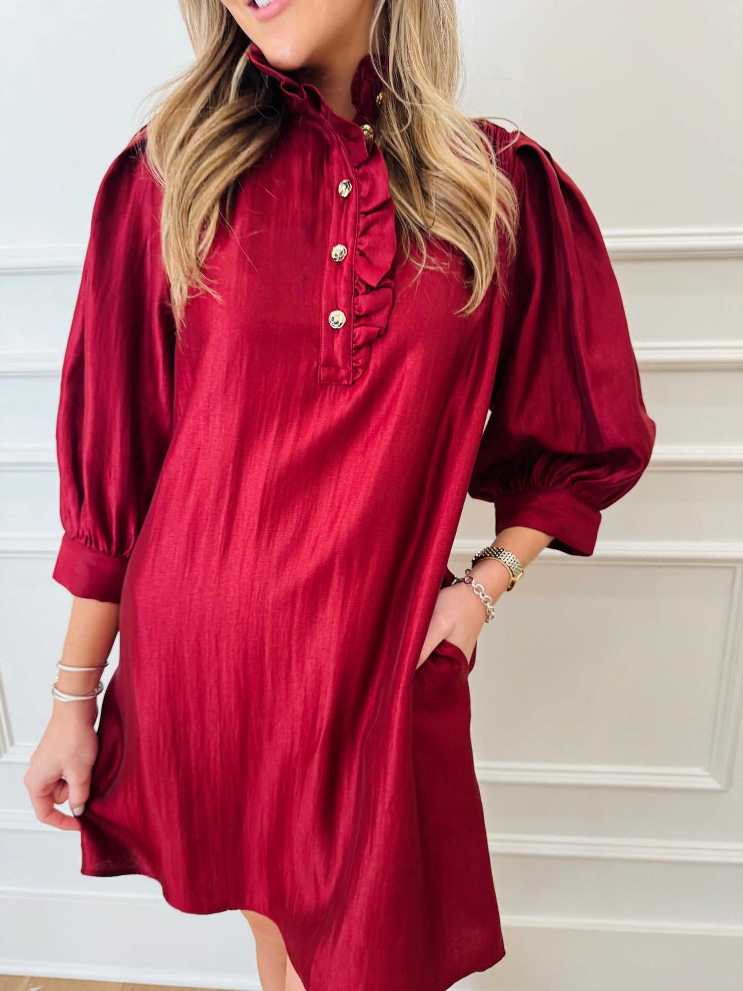The Mistletoe Martini Dress - Red
