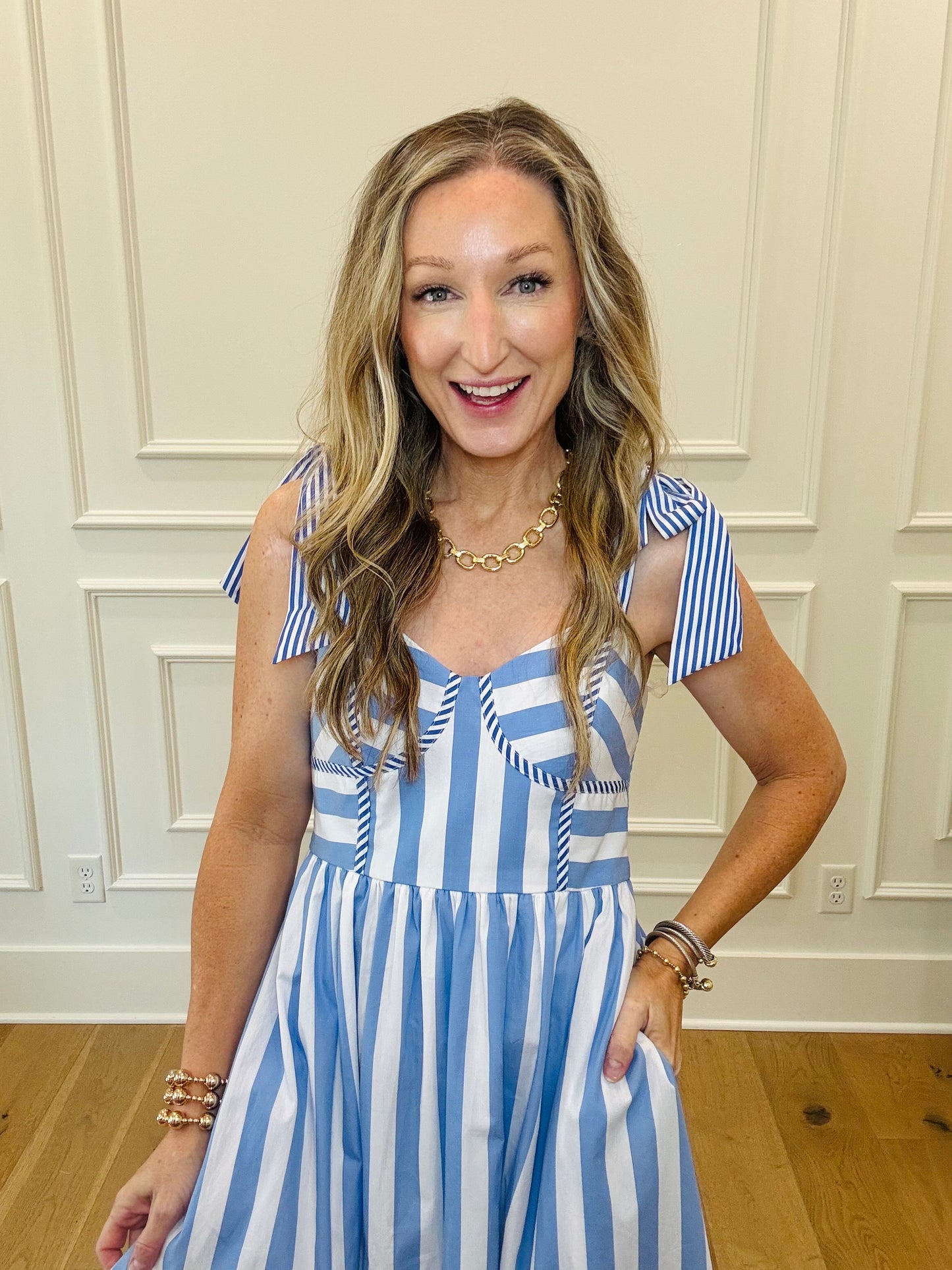 Coastal Casual Dress - Blue