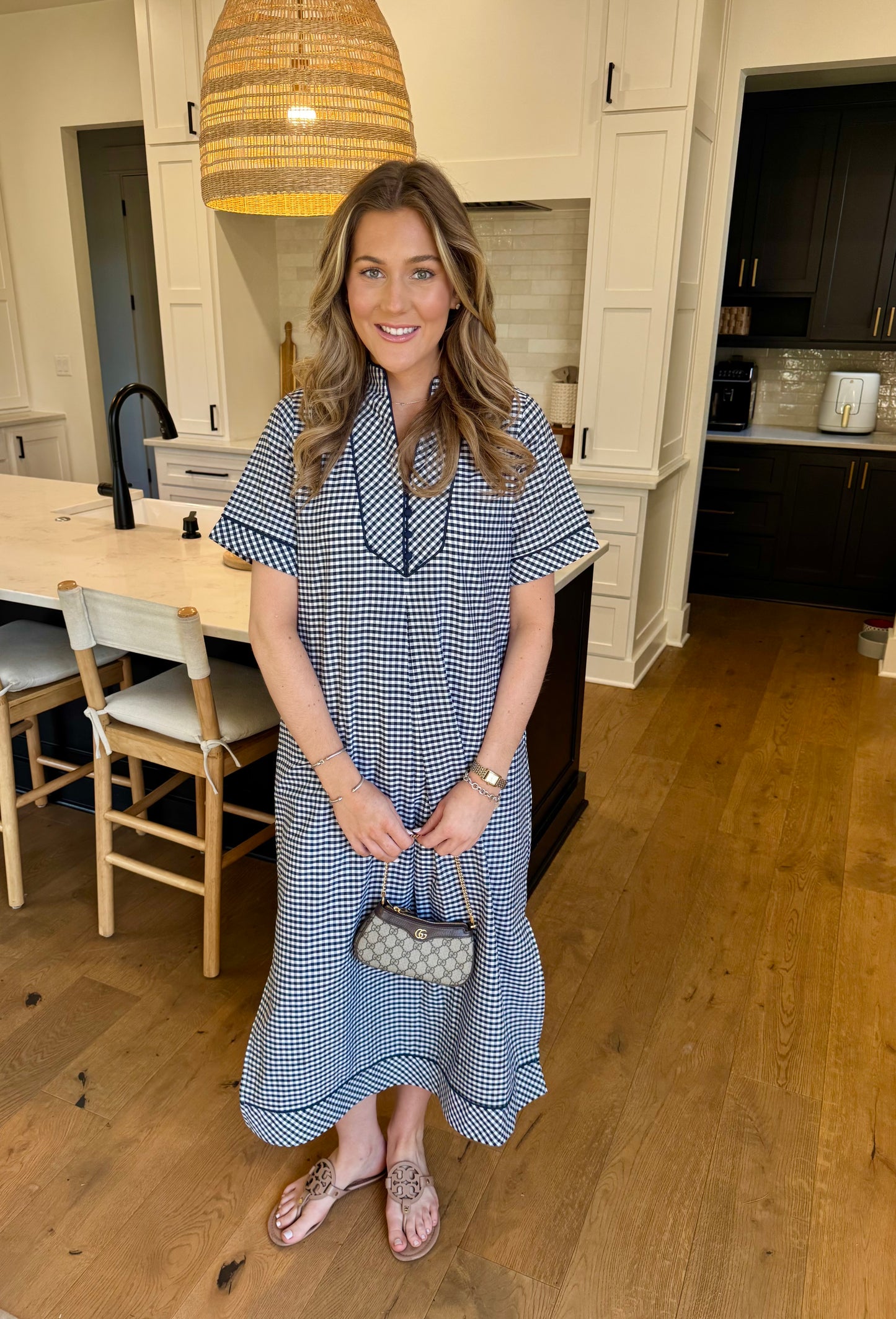 Zoe Gingham Dress - Navy