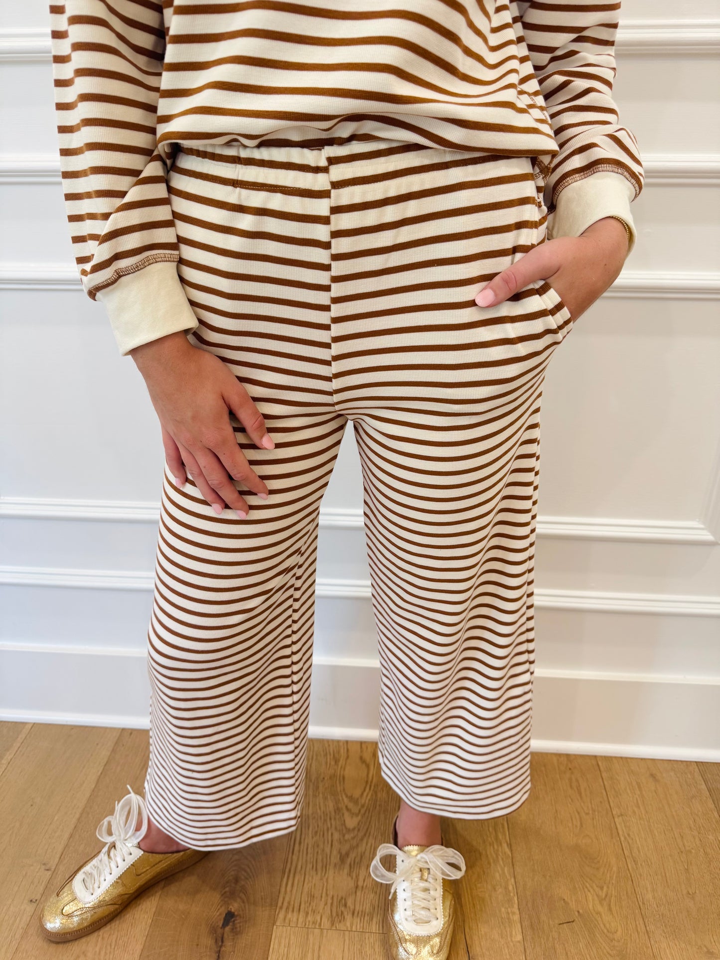 Avery Stripe Set - Brown/Cream
