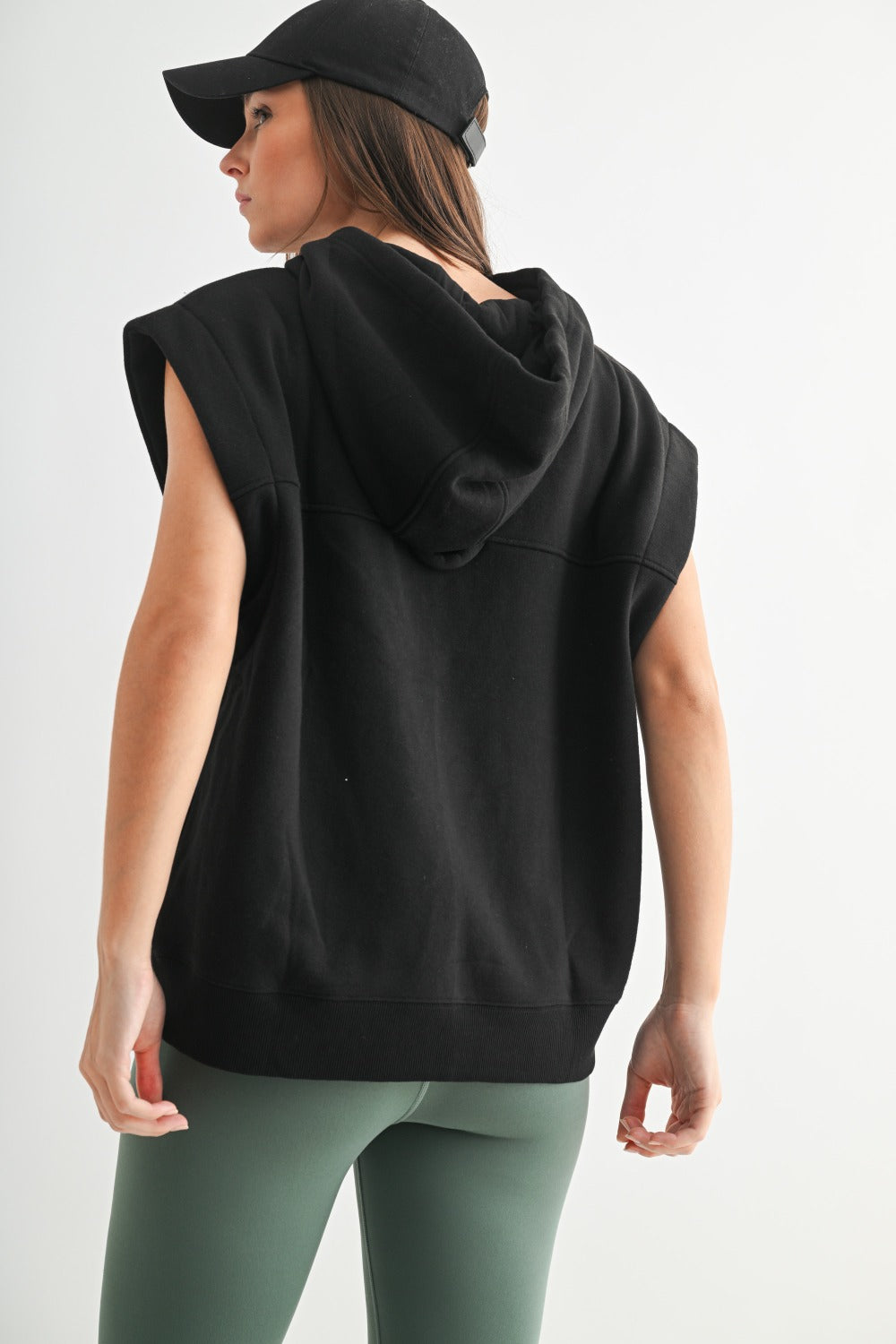 Overlooked Hooded Vest - Black
