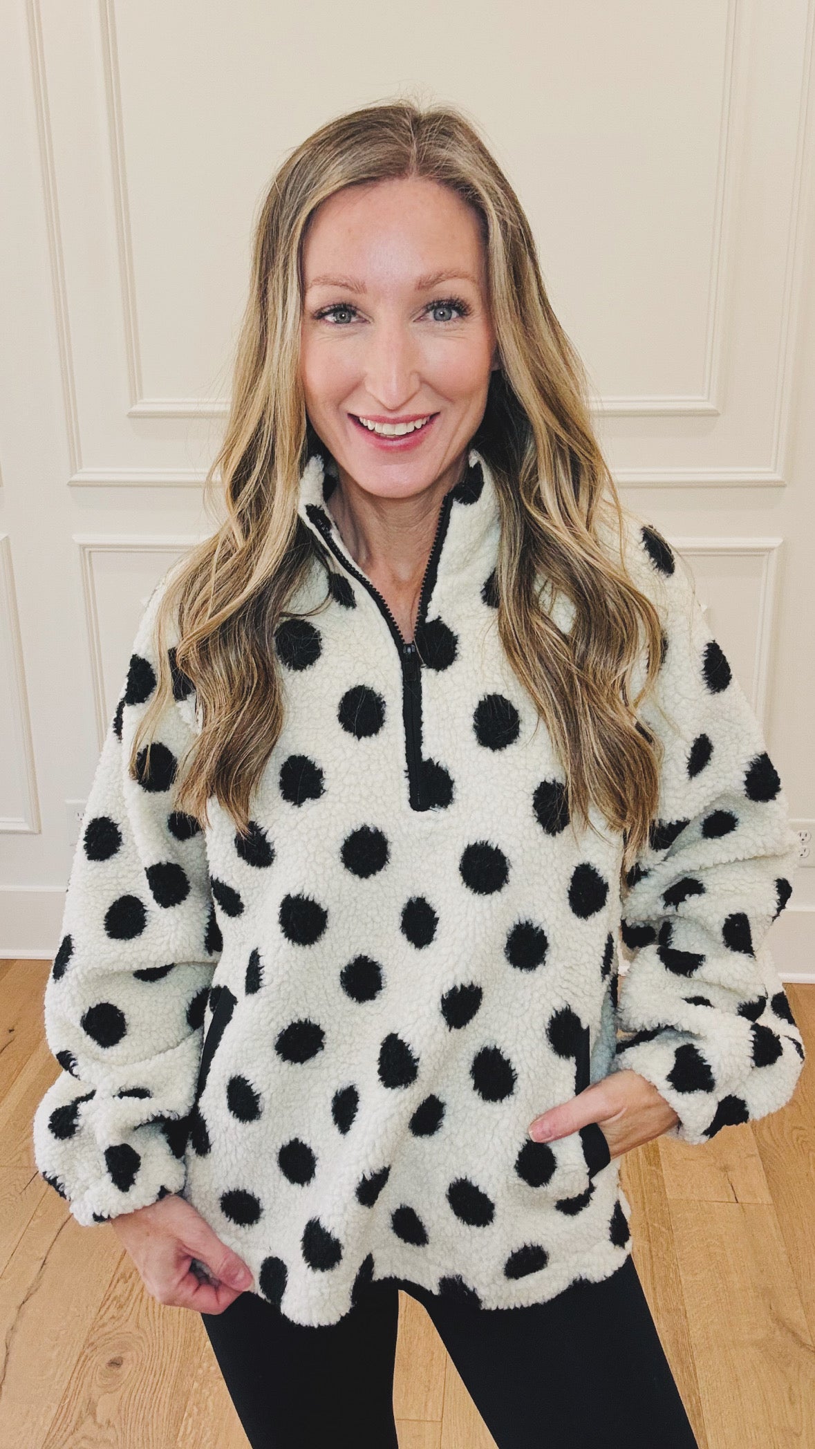 Preslie Polka Dot Fleece Pullover