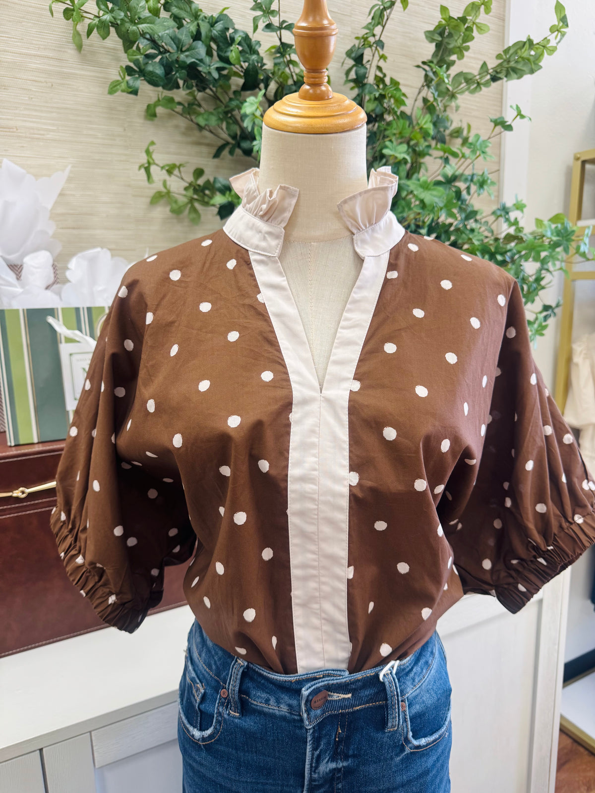 Dot Dot Dot Top - Brown