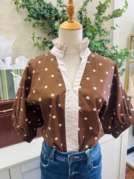 Dot Dot Dot Top - Brown