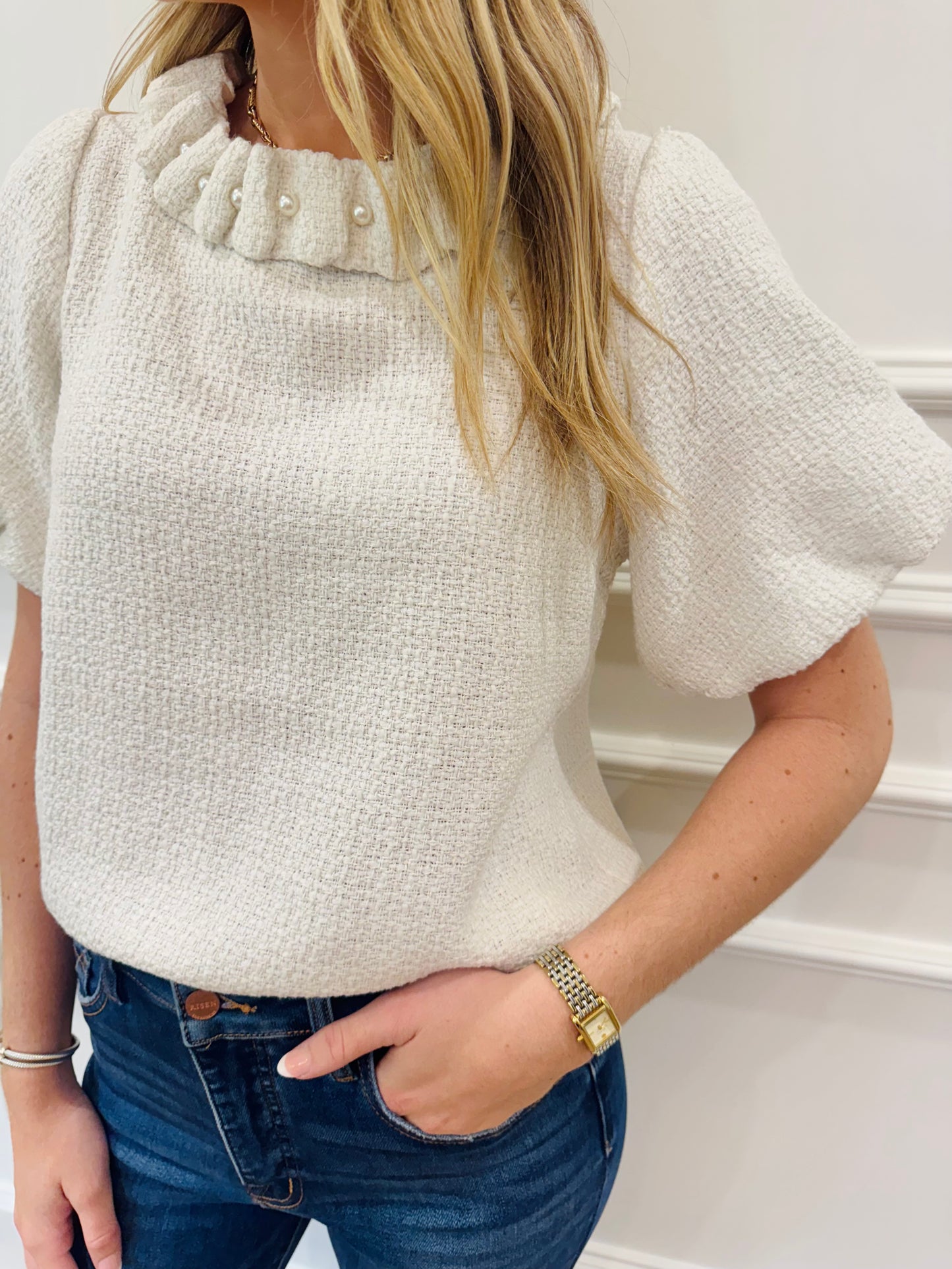 Channel Pearl Top - Ivory