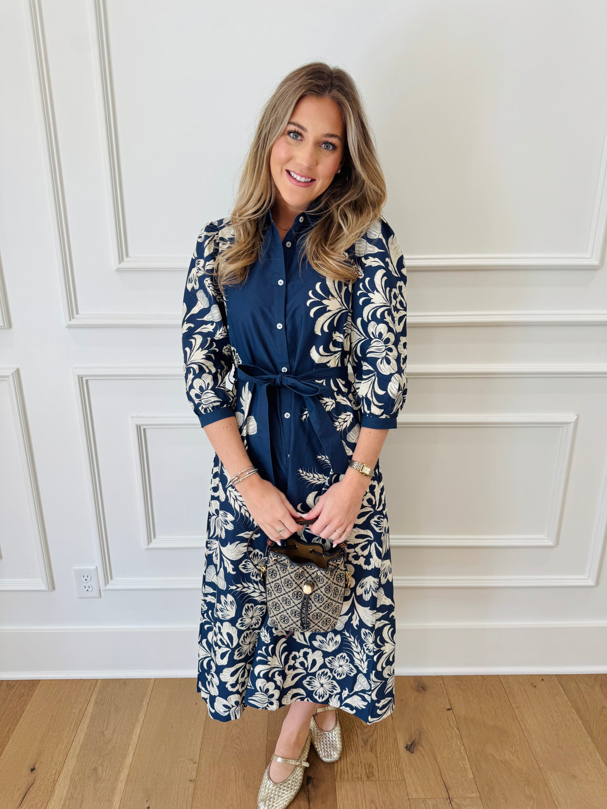 Ellington Floral Dress - Navy
