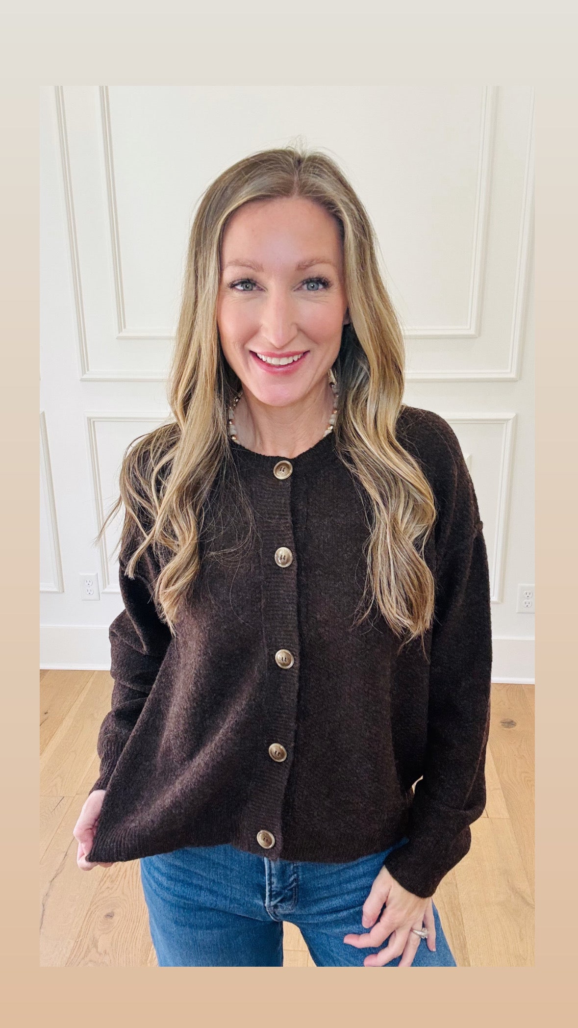 Olivia Sweater / Cardigan - Chocolate