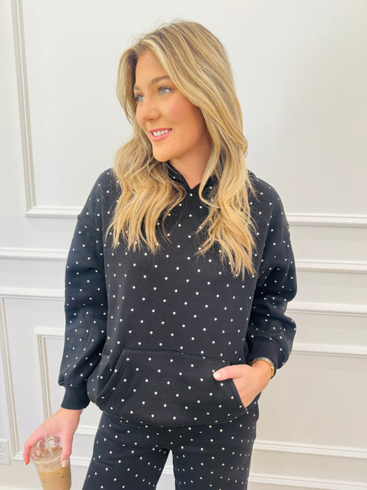 Bambi Polka Dot Hoodie - Black