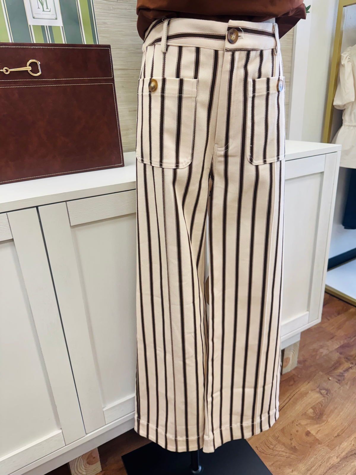 Main Street Stripe Jeans - Brown