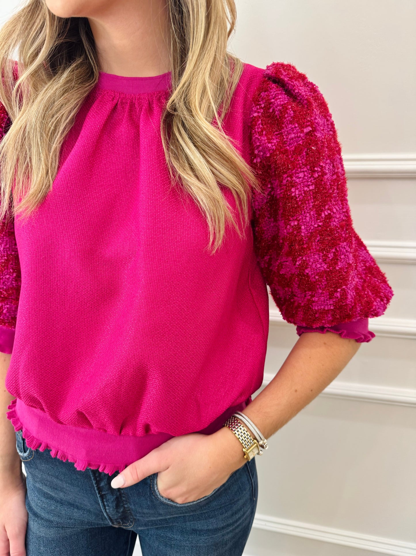 Flynn Top - Magenta/Red