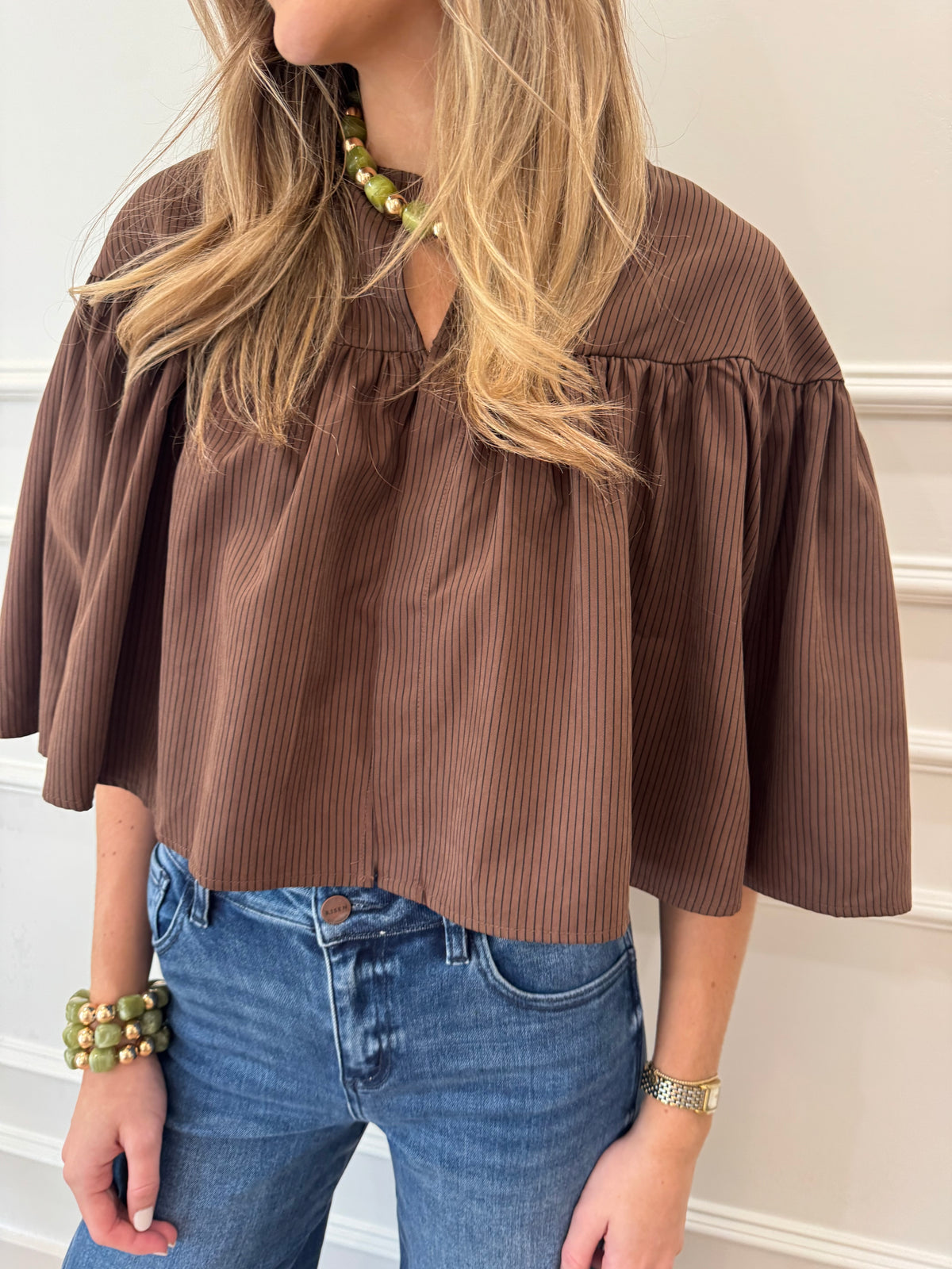 Manhattan Cape Swing Top - Brown