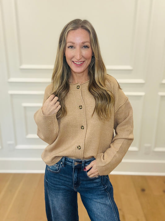 Landon Sweater Cardigan - camel