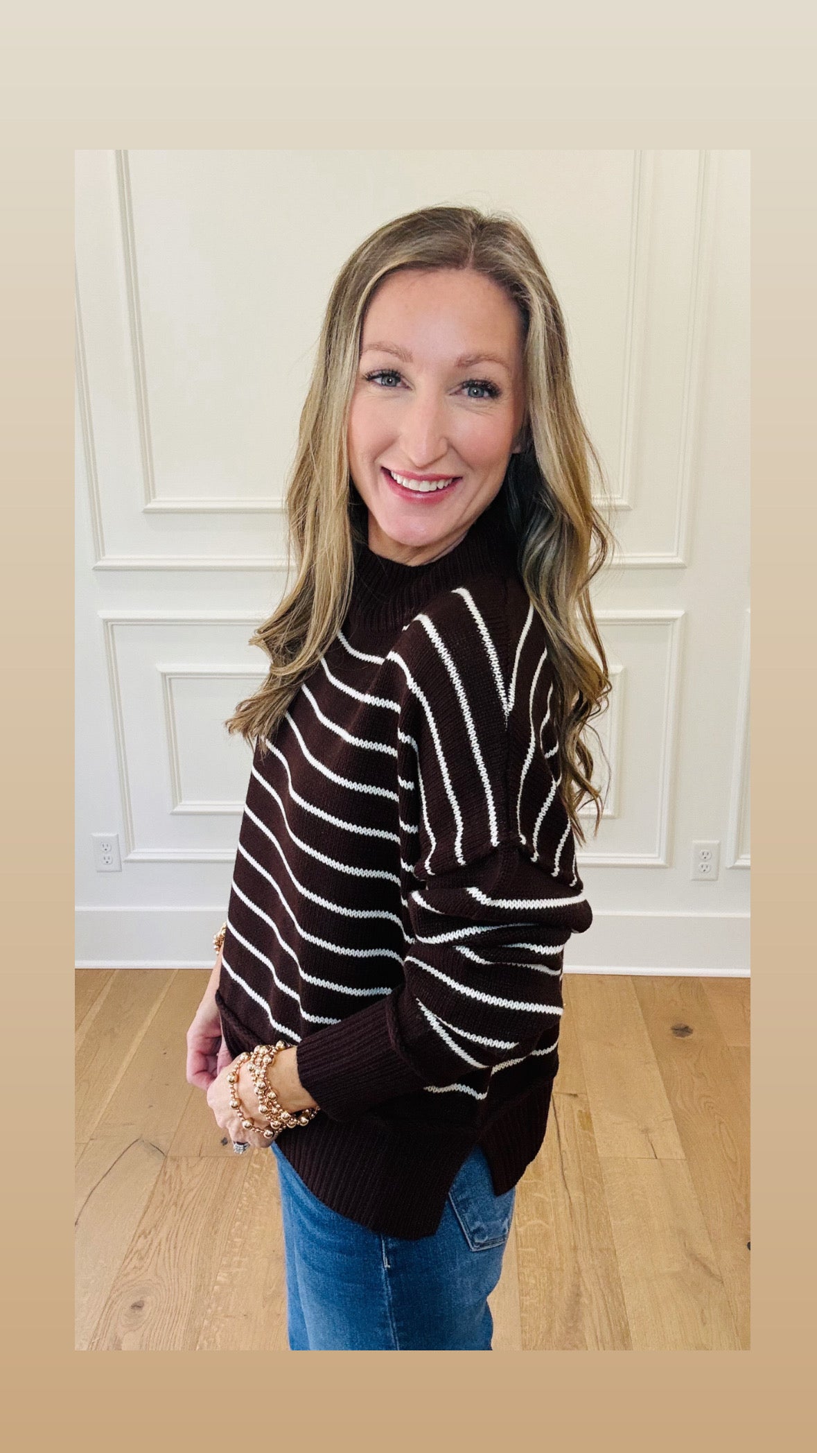 Chase Mock Neck Sweater - Chocolate