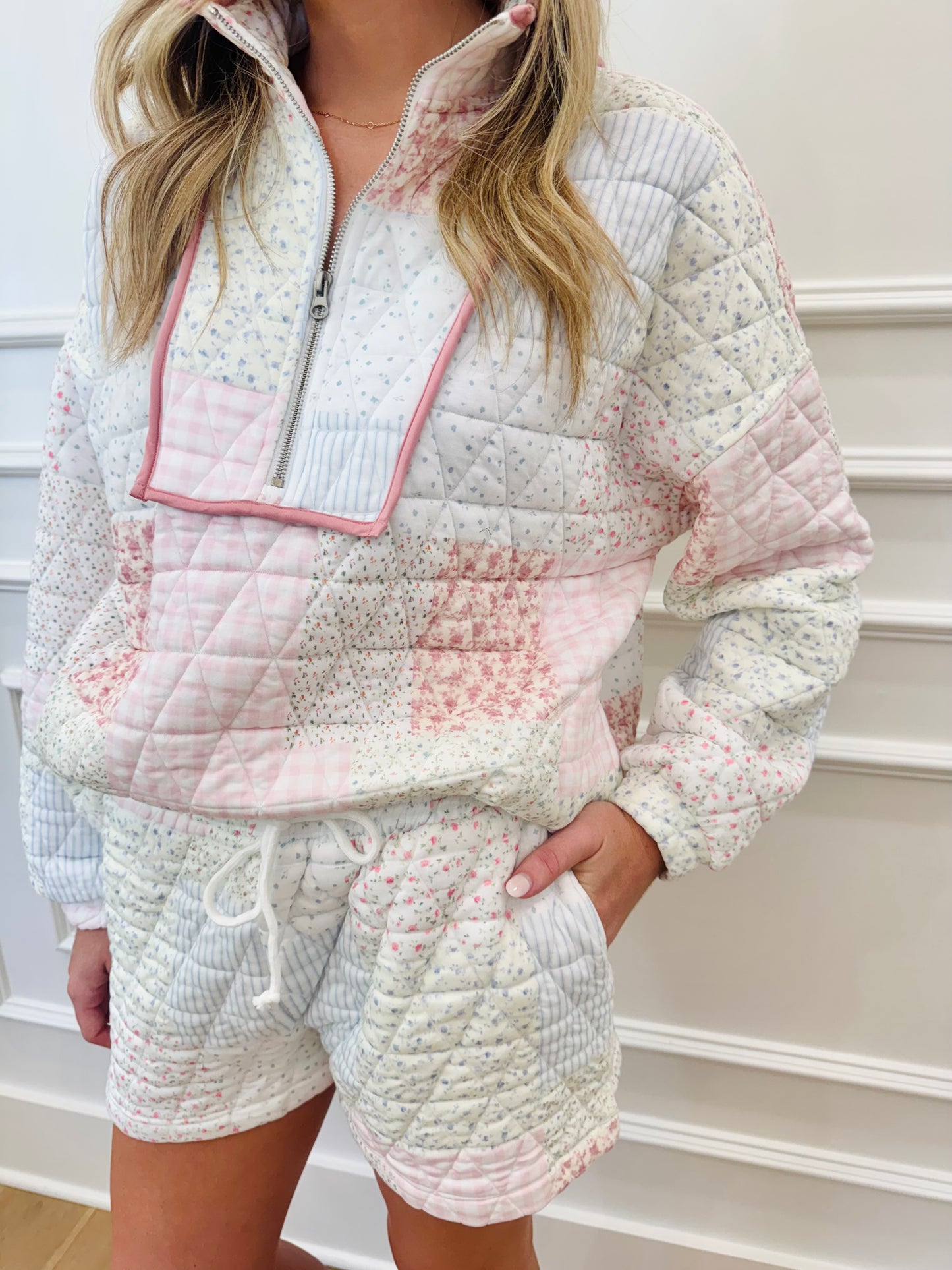 Fancy Quilted Quarter Zip