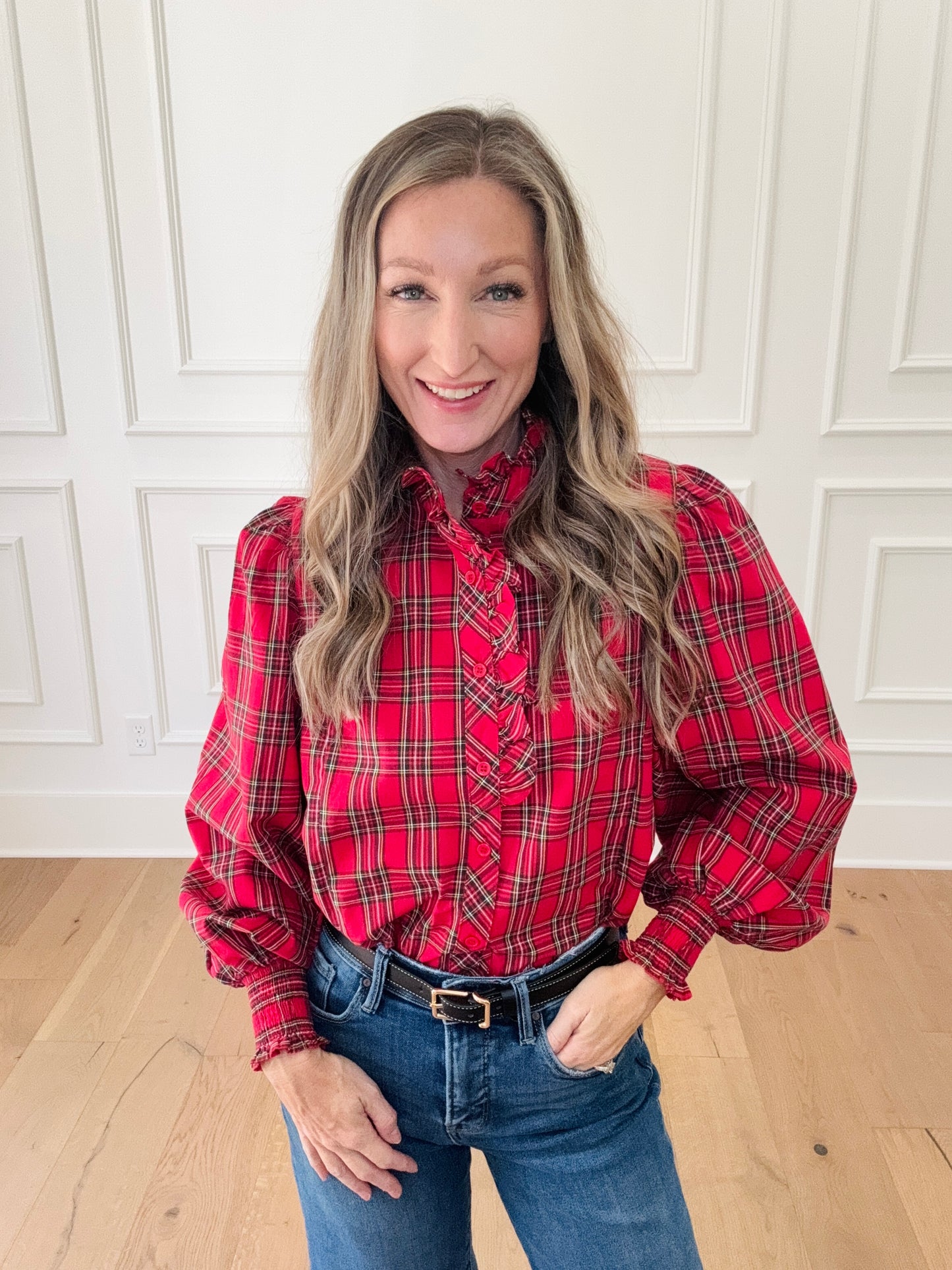 Classic Tartan Plaid Top - Red
