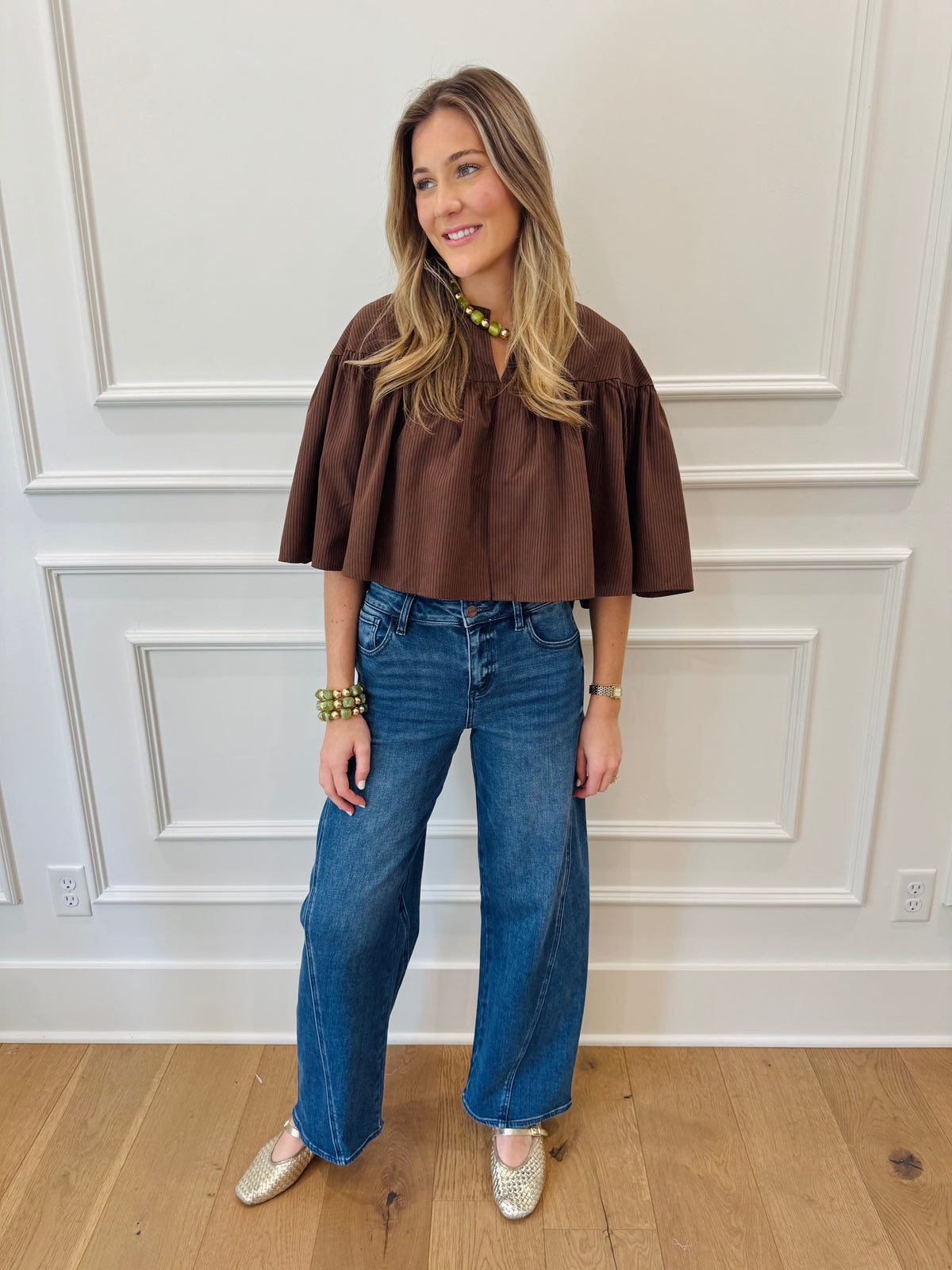 Manhattan Cape Swing Top - Brown