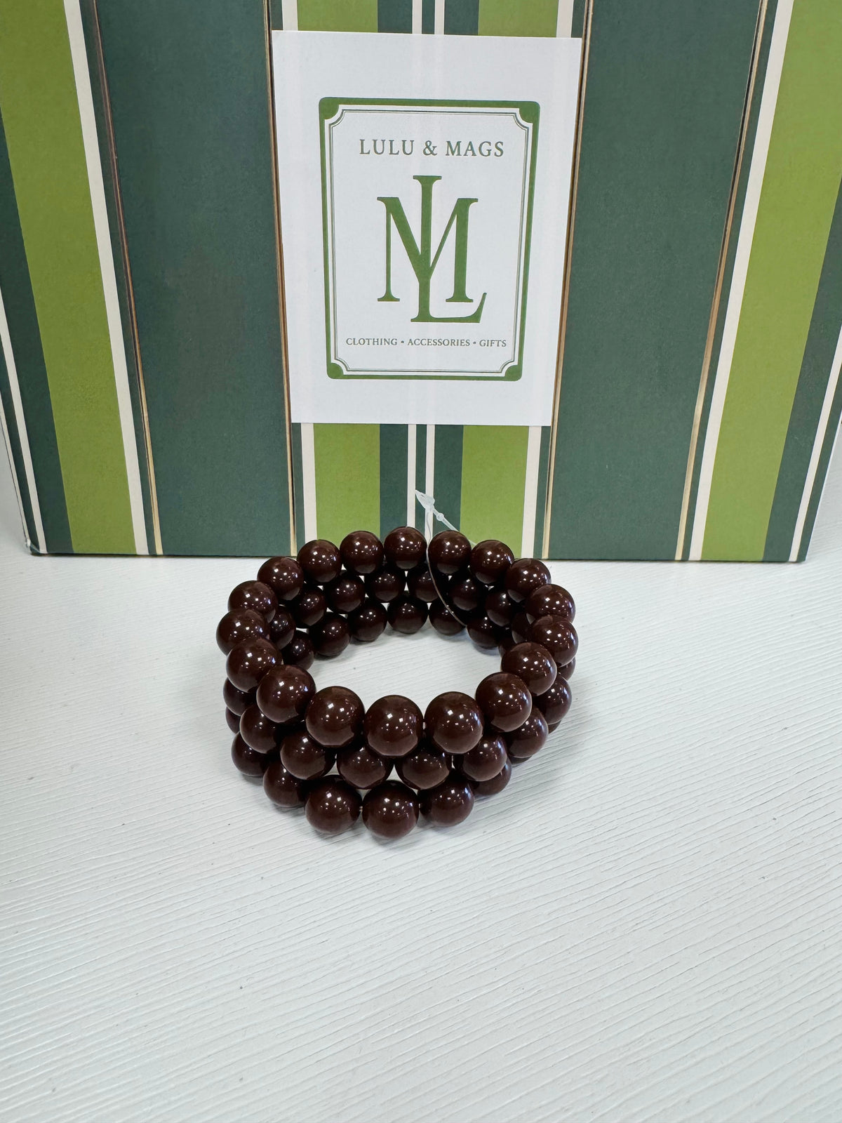 Brown Beaded Stretchy Bracelet SET