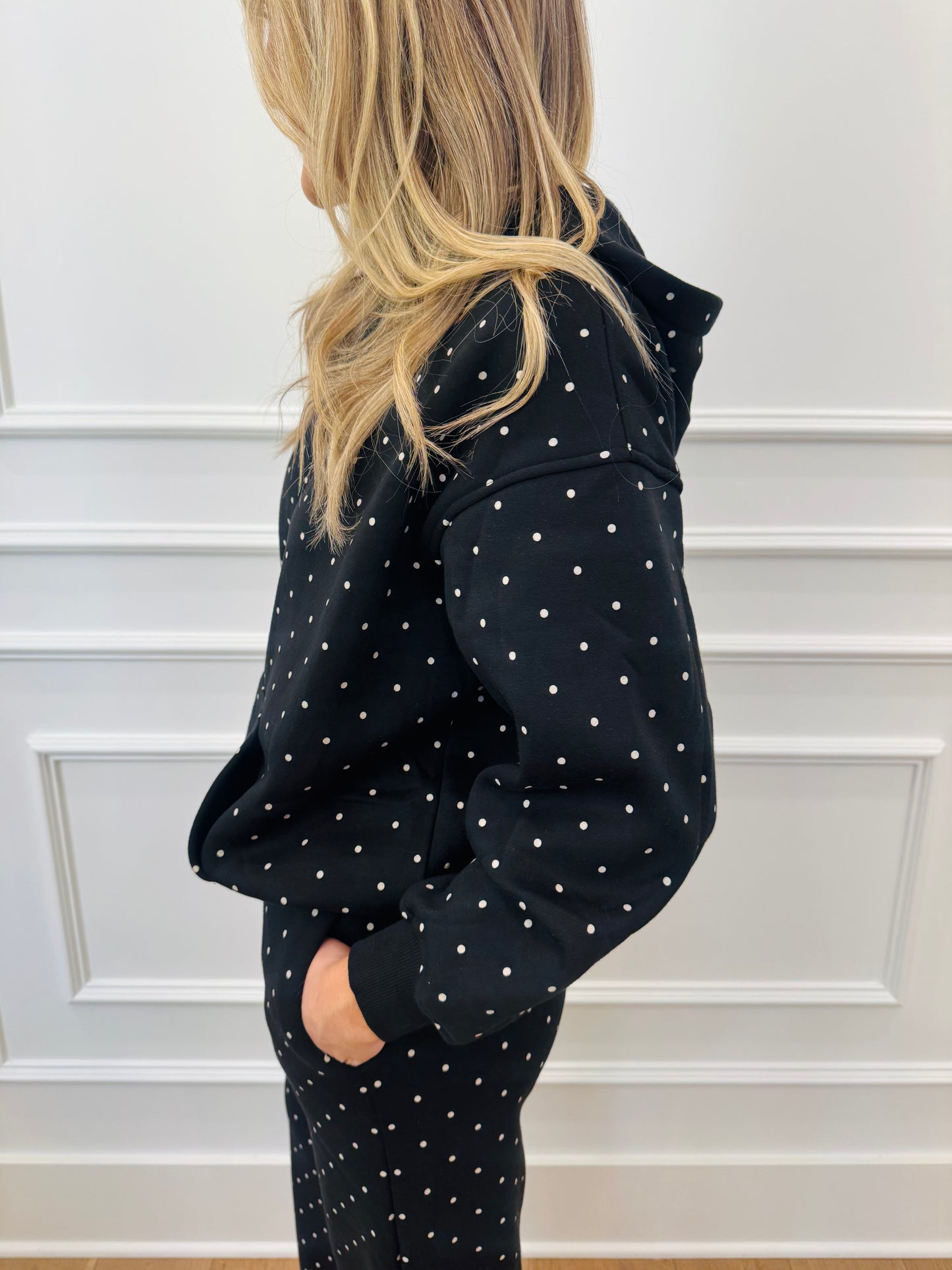 Bambi Polka Dot Hoodie - Black
