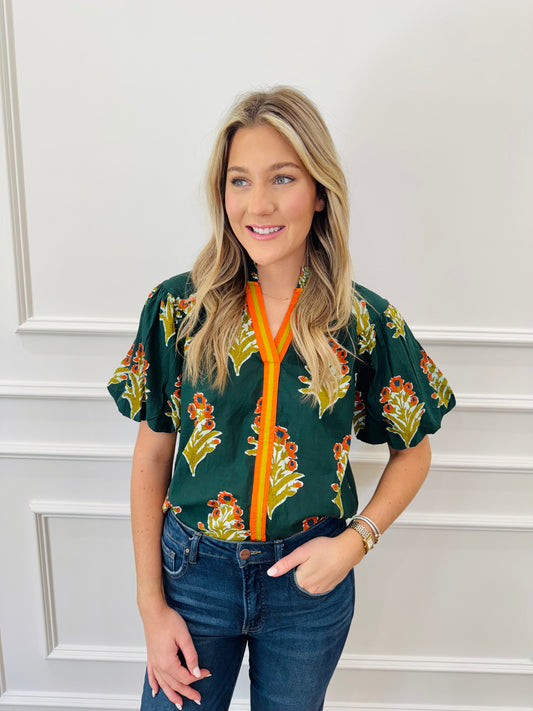 THML Brinlee Top - Hunter Green