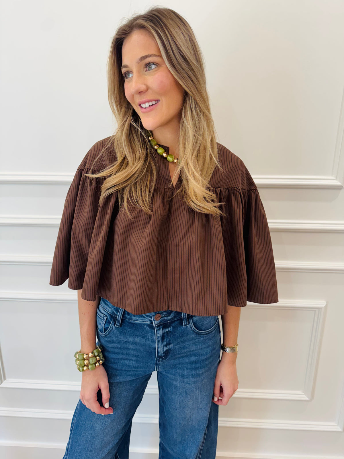 Manhattan Cape Swing Top - Brown