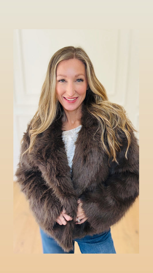 Fiona Fur Coat - Brown