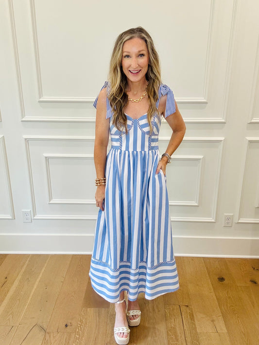 Coastal Casual Dress - Blue