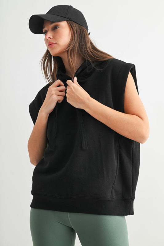 Overlooked Hooded Vest - Black