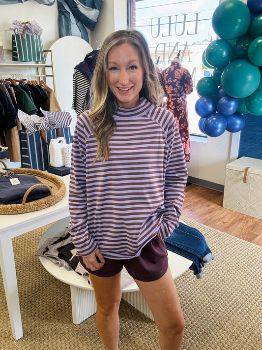 Berry Sweet Stripe Top - Lavender