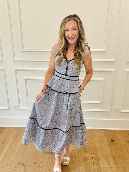 Hattie Dress -Navy/Blue