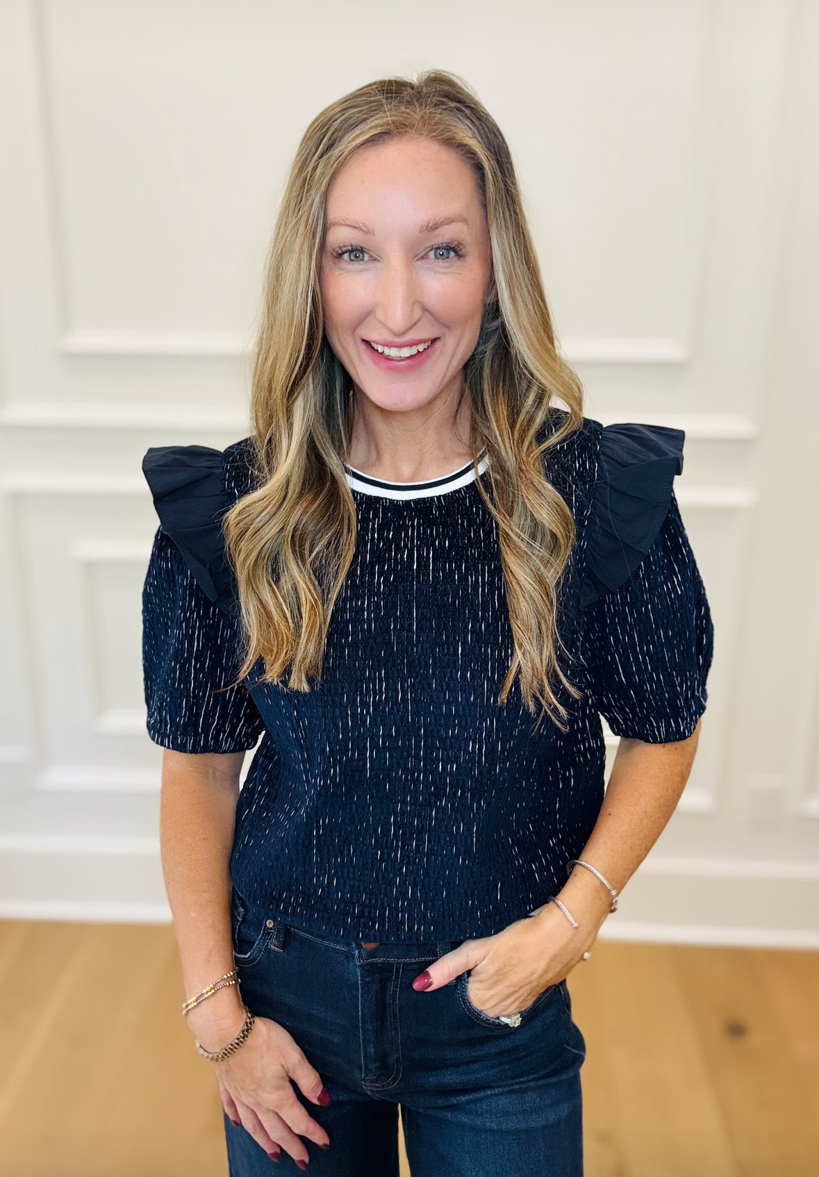 Zara Top - Navy