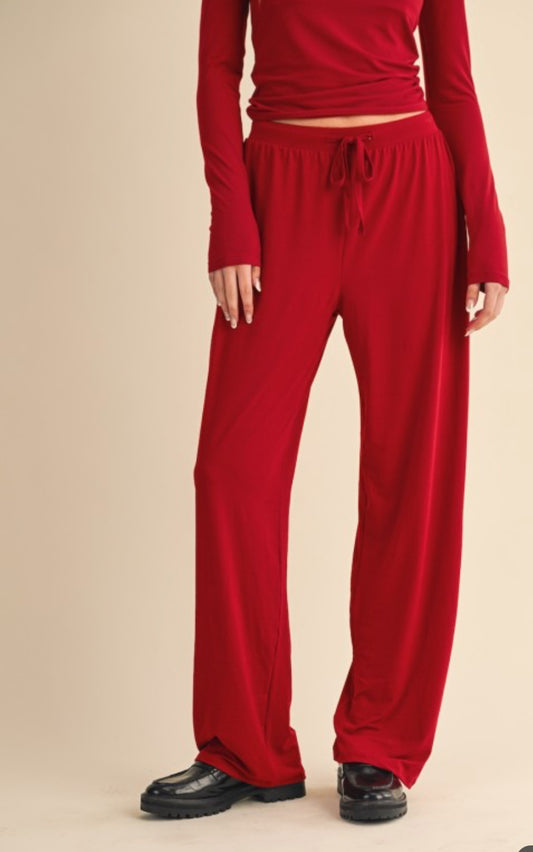 Lounge & Go Pant - Dark Red