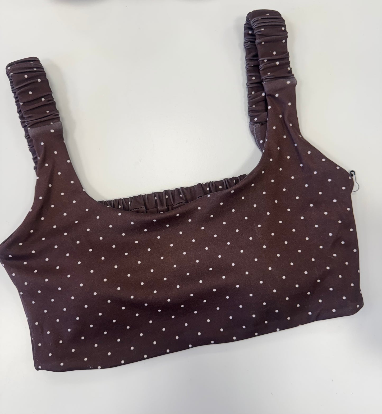 Polka Dot Print Ruched Bra