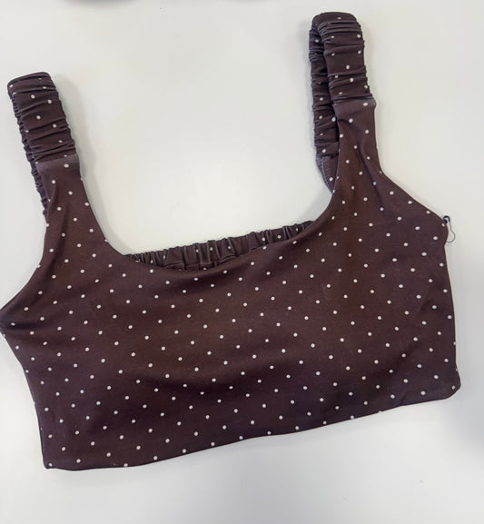 Polka Dot Print Ruched Bra