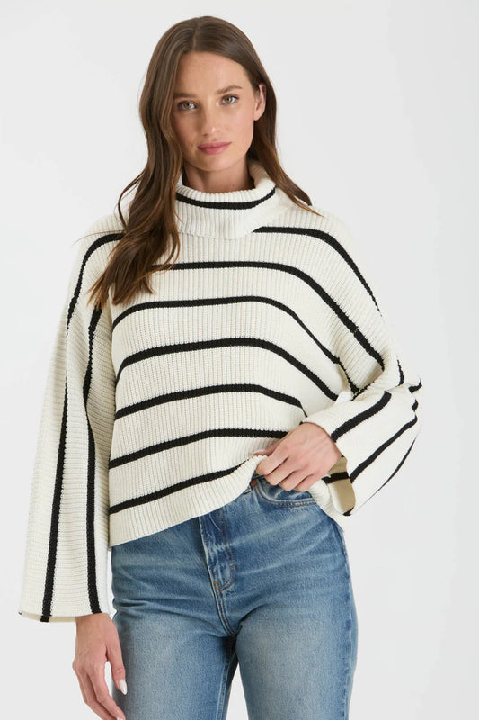 Allie Stripe Sweater -Ivory