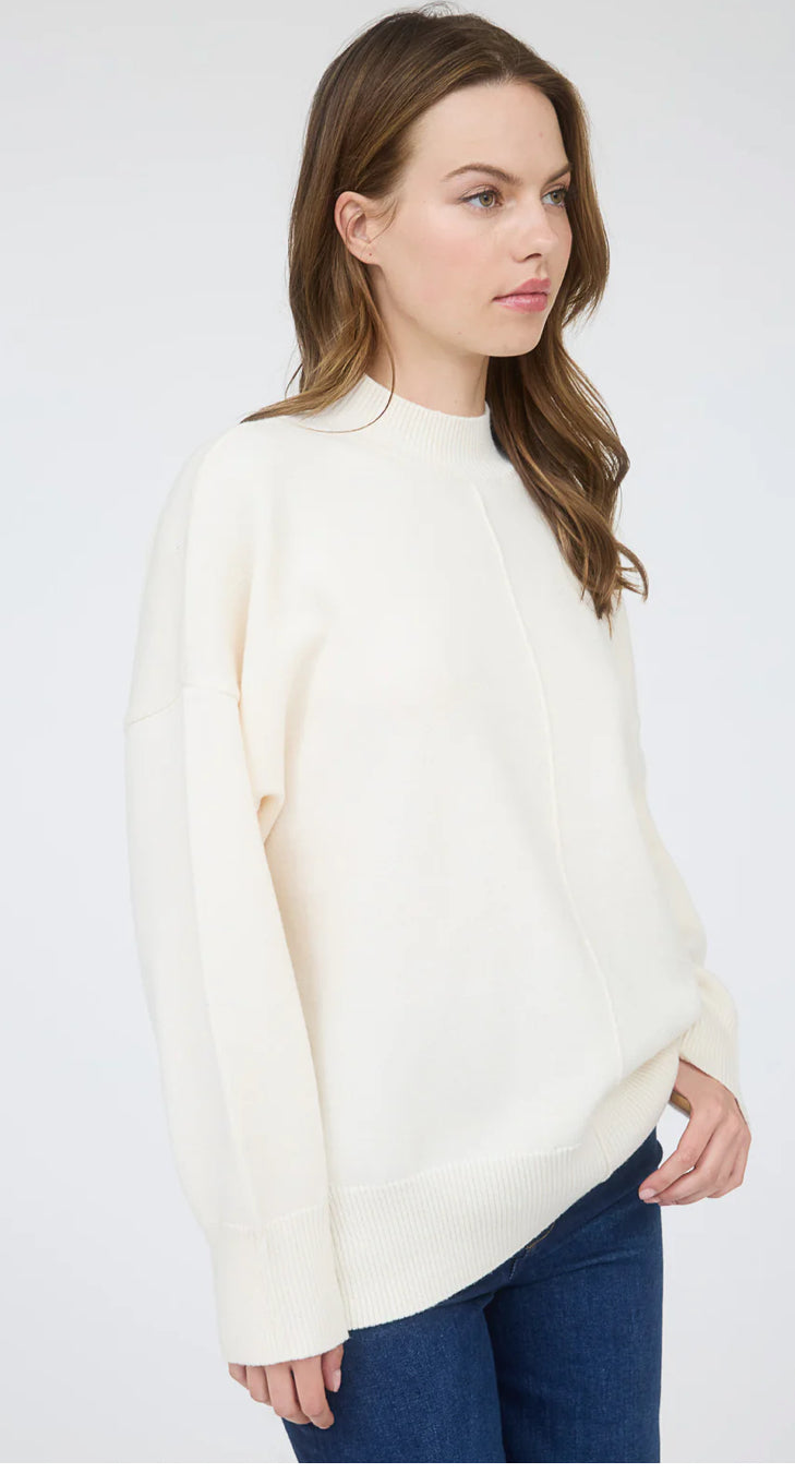 Crew Mock Neck Sweater - Cream