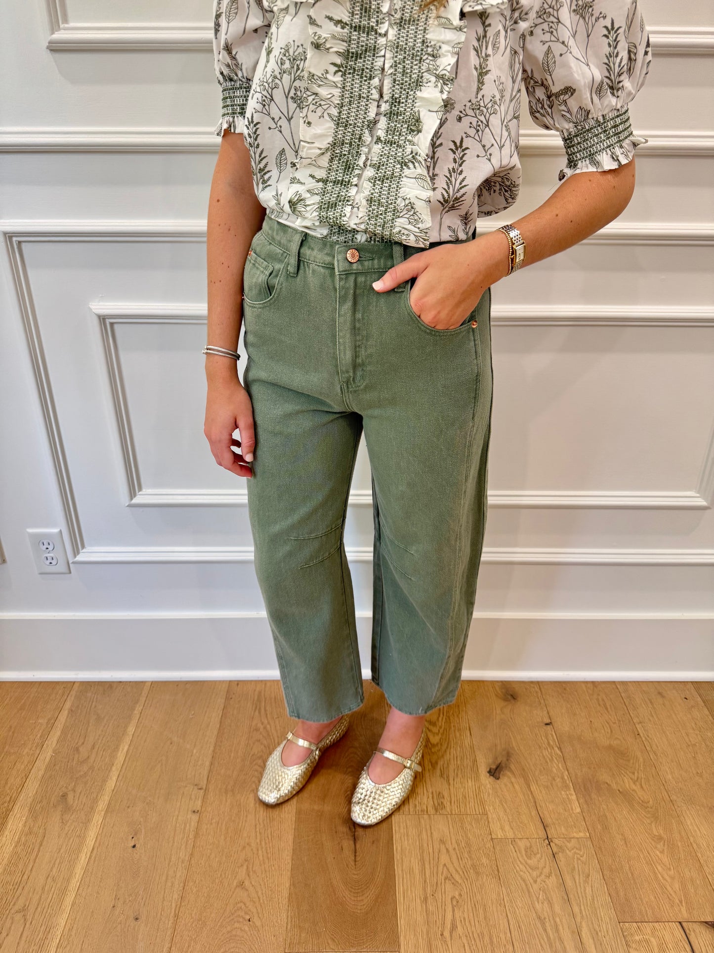 Baylyn Barrel Jean - Olive